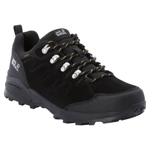 Buty trekkingowe męskie Jack Wolfskin Refugio Texapore Low. Czarne buty trekkingowe Jack Wolfskin, bez wzorów, z gumy, bez zapięcia, trekkingowe. Za 419.99 zł.