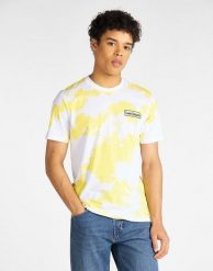 LEE TIE DYE TEE MĘSKI T-SHIRT REGULAR FIT SUNBURST L61GFENN 112113856. T-shirty Lee, l, bez wzorów, bez kołnierzyka, bez ramiączek. Za 69.99 zł.