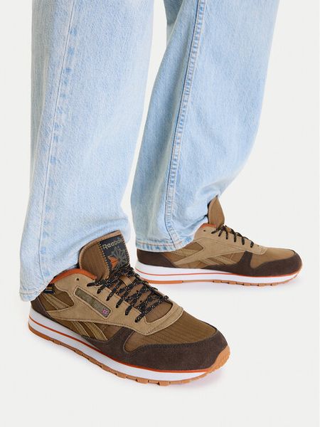 Reebok Sneakersy EO-CLASSIC LEATHER 100279145 Brązowy. Brązowe buty sportowe casual Reebok, bez wzorów, ze skóry, bez zapięcia. Za 349.99 zł.