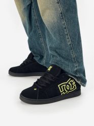 DC Shoes Sneakersy EO-NET DC01774008 Czarny. Czarne buty sportowe casual DC Shoes, bez wzorów, z nubiku, bez zapięcia. Za 299.99 zł.
