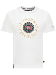 Geographical Norway Koszulka "Joe" w kolorze białym rozmiar: M. Białe bezrękawniki Geographical Norway, m, bez wzorów, z bawełny, bez kołnierzyka, bez ramiączek. Za 97.28 zł.