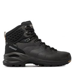 Trekkingi Grisport. Czarne botki sznurowane Grisport, bez wzorów, bez obcasa, bez zapięcia. Za 399.99 zł.
