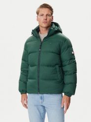 Tommy Jeans Kurtka puchowa Essential DM0DM19786 Zielony ciemny Regular Fit. Zielone kurtki Tommy Jeans, m, bez wzorów, z jeansu, bez kaptura. Za 1,099.00 zł.