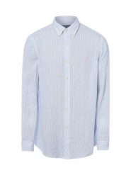 Polo Ralph Lauren Męska koszula lniana - Custom Fit Mężczyźni Modern Fit len biały, L. Białe koszule Polo Ralph Lauren, l, bez wzorów, ze lnu, bez kołnierzyka, bez ramiączek. Za 859.95 zł.