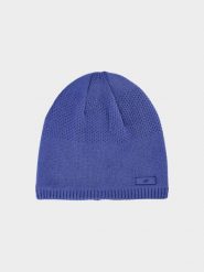 4F Czapka zimowa męska - granatowa L. Niebieskie czapki zimowe 4F, bez wzorów, z syntetyku. W wyprzedaży za 49.99 zł.