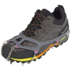 Raczki dla dorosłych Camp Ice Master Light nakładki antypoślizgowe. Szare buty trekkingowe CAMP, bez wzorów, bez zapięcia. Za 159.50 zł.
