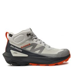 Trekkingi Salomon. Szare botki sznurowane Salomon, bez wzorów, z gore-texu, bez obcasa, bez zapięcia. Za 799.99 zł.