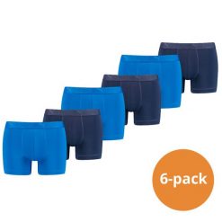 Puma Sportowe bokserki z mikrofibry, 6 szt. Niebieskie. Niebieskie bokserki Puma, l, bez wzorów, z elastanu. Za 303.99 zł.