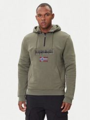 Napapijri Bluza Burgee NP0A4I5E Zielony Regular Fit. Zielone bluzy Napapijri, m, bez wzorów, z bawełny, bez kaptura. Za 519.99 zł.