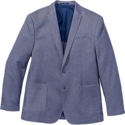 Marynarka z dżerseju Regular Fit bonprix niebieski melanż. Niebieskie garnitury marki bonprix, melanż, z dżerseju. Za 89.99 zł.