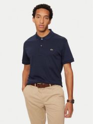 Lacoste Polo DH2050 Granatowy Regular Fit. Niebieskie koszulki polo LACOSTE, m, bez wzorów, z bawełny, bez kołnierzyka, bez ramiączek. Za 269.99 zł.