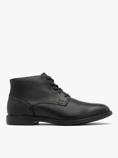 Czarne trzewiki męskie w stylu casual. Czarne botki sznurowane Brawo sp. z o.o., bez wzorów, ze skóry, bez obcasa, bez zapięcia. Za 399.99 zł.