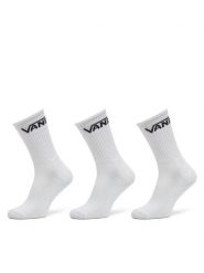Vans Zestaw 3 par wysokich skarpet męskich Classic Crew VN000F0X Biały. Białe skarpety Vans, bez wzorów, z bawełny. Za 89.99 zł.