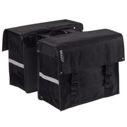 Tormino Bagoo podwójna torba rowerowa 58L czarna (bisonyl). Czarne szaliki BAGOO, bez wzorów, z materiału. Za 254.95 zł.