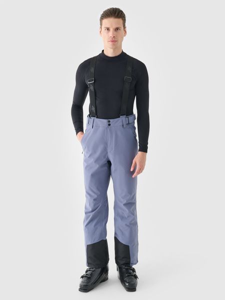 4F Spodnie narciarskie z szelkami membrana 5000 męskie - granatowe L. Niebieskie spodnie narciarskie i snowboardowe 4F, l, bez wzorów, z dzianiny, narciarskie. Za 299.99 zł.