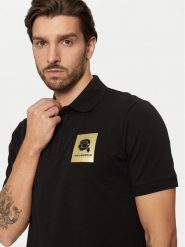 KARL LAGERFELD Polo 745460 551235 Czarny Regular Fit. Czarne koszulki polo KARL LAGERFELD, m, bez wzorów, z bawełny, bez kołnierzyka, bez ramiączek. Za 309.99 zł.