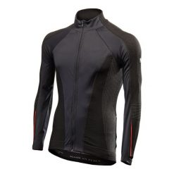 Rowerowa kurtka wiatrówka Wind Jersey AW. Czarne kurtki SIXS, m, bez wzorów, z jersey, bez kaptura. Za 471.60 zł.