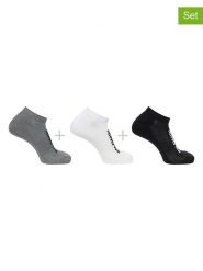 SALOMON Skarpety funkcyjne (3 pary) "Everyday Low" w kolorze szaro-biało-czarnym rozmiar: 42-44. Białe skarpety Salomon, bez wzorów, prążkowane. Za 30.49 zł.