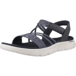 Sandały SKECHERS GO WALK FLEX Niebieski. Niebieskie sandały Skechers, z materiału, bez zapięcia. Za 233.99 zł.