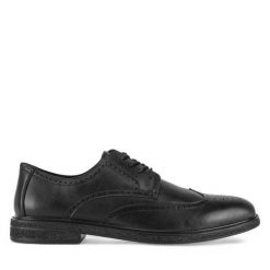 Półbuty Sergio Bardi. Czarne eleganckie półbuty Sergio Bardi, bez wzorów, bez obcasa, bez zapięcia. Za 159.99 zł.