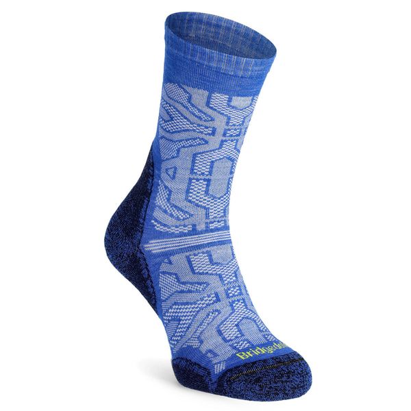 Skarpety trekkingowe męskie Bridgedale Ultralight T2 Performance Crew Merino. Niebieskie skarpety Bridgedale, bez wzorów, z elastanu. Za 98.19 zł.