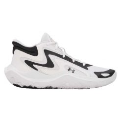 Buty do koszykówki Under Armour Jet '25. Białe buty turystyczne Under Armour, bez wzorów, z gumy, bez zapięcia, do koszykówki. Za 401.70 zł.