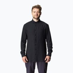 Koszula męska Houdini Longsleeve Shirt. Czarne koszule Houdini, m, bez wzorów, bez kołnierzyka, bez ramiączek. Za 279.99 zł.