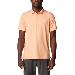 Koszulka polo z krótkim rękawem męska Tech Trail Polo Shirt. Brązowe koszulki polo Columbia, m, bez wzorów, z elastanu, bez kołnierzyka, bez ramiączek. Za 139.99 zł.