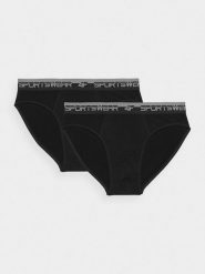 4F Bielizna slipy (2-pack) męskie - czarne S. Czarna slipki 4F, m, bez wzorów, z bawełny. Za 69.99 zł.