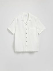 Koszula regular z bawełny - biały. Białe koszule Reserved, l, bez wzorów, z bawełny, bez kołnierzyka, bez ramiączek. Za 119.99 zł.