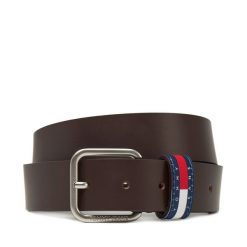 Pasek Męski Tommy Jeans. Brązowe paski Tommy Jeans, bez wzorów, z jeansu. Za 169.99 zł.