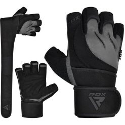 Rękawiczki fitness L4 – szare - M. Czarne rękawiczki RDX SPORTS, bez wzorów, z bawełny. Za 161.00 zł.