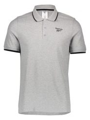 Reebok Koszulka polo w kolorze szarym rozmiar: M. Szare koszulki polo Reebok, m, bez wzorów, bez kołnierzyka, bez ramiączek. Za 92.86 zł.