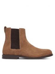 Calvin Klein Sztyblety Ess Rubber Chelsea Su HM0HM02055 Beżowy. Brązowe sztyblety CALVIN KLEIN, bez wzorów, ze skóry, bez obcasa, bez zapięcia. Za 649.99 zł.