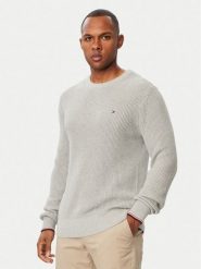 Tommy Hilfiger Sweter MW0MW41516 Szary jasny Regular Fit. Szare swetry rozpinane Tommy Hilfiger, l, bez wzorów, z bawełny, bez kołnierzyka, bez ramiączek. Za 569.99 zł.