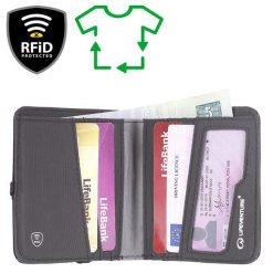 Portfel turystyczny Lifeventure RFID Compact Wallet - Recycled Grey. Szare portfele Lifeventure, bez wzorów, z materiału. Za 89.99 zł.