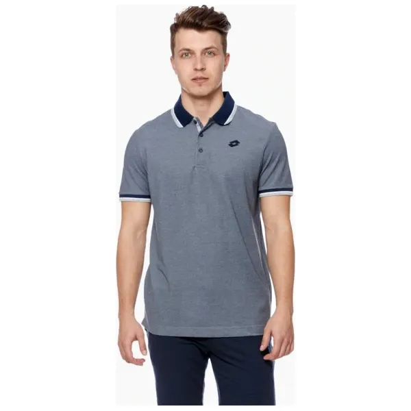 Lotto Polo L73 Plus , granatowy, rozmiar L. Niebieskie koszulki polo sportowe Lotto, l, bez wzorów, z bawełny, bez kołnierzyka, bez ramiączek. W wyprzedaży za 79.99 zł.