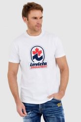 DSQUARED2 Biały t-shirt męski invicta cigar. Białe t-shirty Dsquared2, l, bez wzorów, bez kołnierzyka, bez ramiączek. W wyprzedaży za 699.99 zł.