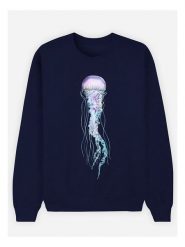 WOOOP Bluza "Space Jelly" w kolorze granatowym rozmiar: XS. Niebieskie bluzy Wooop, xs, bez wzorów, bez kaptura. Za 82.83 zł.