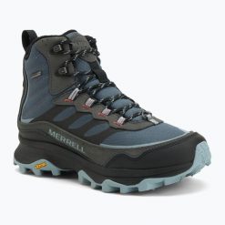 Buty turystyczne męskie Merrell Moab Speed 2 Thermo Mid Wp. Szare buty turystyczne Merrell, bez wzorów, bez zapięcia. Za 449.99 zł.