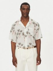 Tommy Hilfiger Koszula Bowling Shirt Print UM0UM03227 Beżowy Regular Fit. Brązowe koszule Tommy Hilfiger, m, bez wzorów, z syntetyku, bez kołnierzyka, bez ramiączek. Za 249.99 zł.