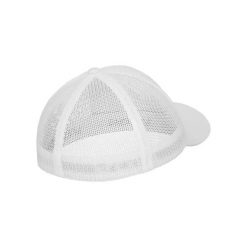 Czapka Flexfit Trucker. Białe czapki z daszkiem FLEXFIT, bez wzorów, z bawełny. Za 67.65 zł.