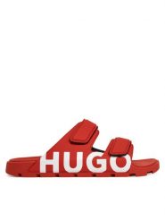 HUGO Klapki Evander 50542042 Czerwony. Czerwone klapki Hugo, ze skóry. Za 309.99 zł.