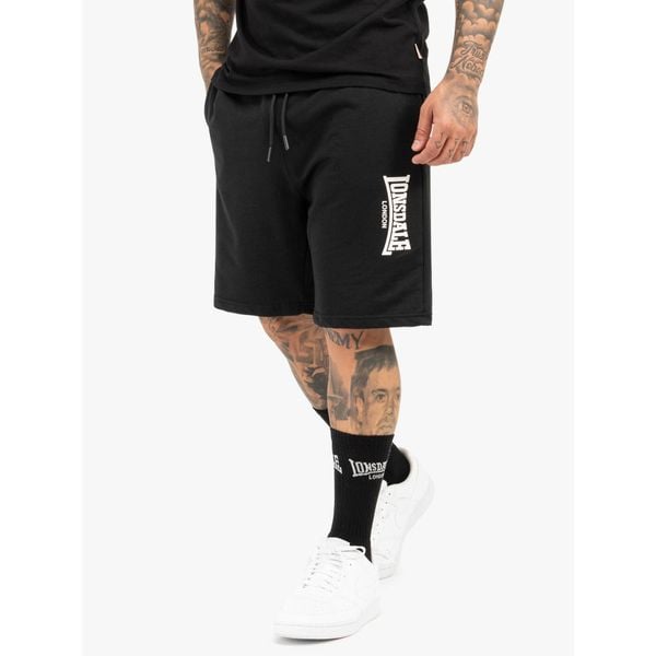 Krótka Lonsdale Fringford. Czarne szorty Lonsdale, bez wzorów, z bawełny, sportowe. Za 188.50 zł.