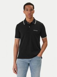 Guess Jeans Polo M6RP24 KCJV1 Czarny Regular Fit. Czarne koszulki polo Guess Jeans, m, z aplikacjami, z bawełny, bez kołnierzyka, bez ramiączek. Za 259.99 zł.