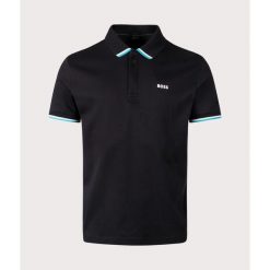 Koszulka polo BOSS Paddy Lux czarny (50538185-001). Czarne koszulki polo Boss, m, bez wzorów, bez kołnierzyka, bez ramiączek. Za 329.00 zł.