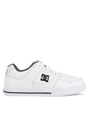 DC Sneakersy PURE 300660-HBW Biały. Białe buty sportowe casual DC, bez wzorów, ze skóry, bez zapięcia. Za 299.99 zł.