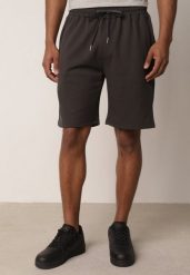 Ciemnoszare Szorty Dresowe z Bawełną i Sznurkami Leofiel. Szare szorty Born2be, l, bez wzorów, z bawełny, klasyczne. Za 59.99 zł.