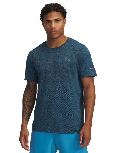 Under Armour Koszulka sportowa "Stride" w kolorze turkusowym rozmiar: S. Niebieskie t-shirty sportowe Under Armour, bez wzorów, z materiału, bez ramiączek, outdoorowe. Za 136.45 zł.