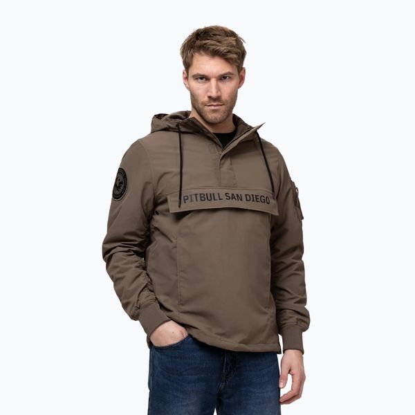 Kurtka męska Pitbull Meandro Kangaroo. Brązowe kurtki PITBULL, l, bez wzorów, z poliamidu, bez kaptura. Za 329.99 zł.